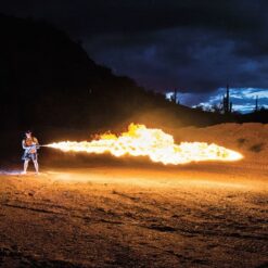 x15 flamethrower at night